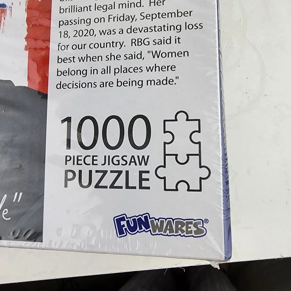 Funwares Ruth Bader Ginsburg 1000 Piece Jigsaw Puzzle NWT
